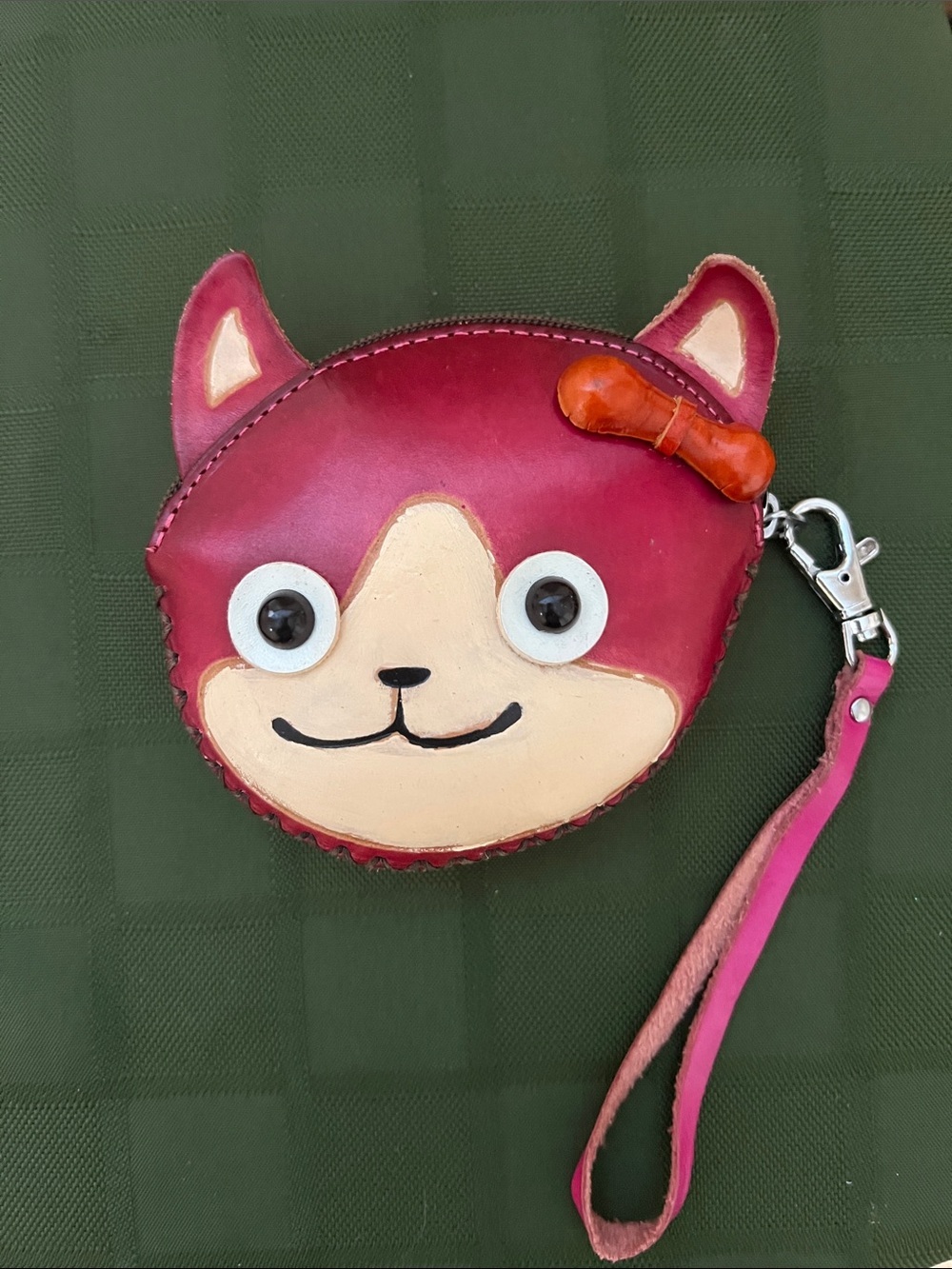 Cute Pink Cat Wristlet Coin Purse